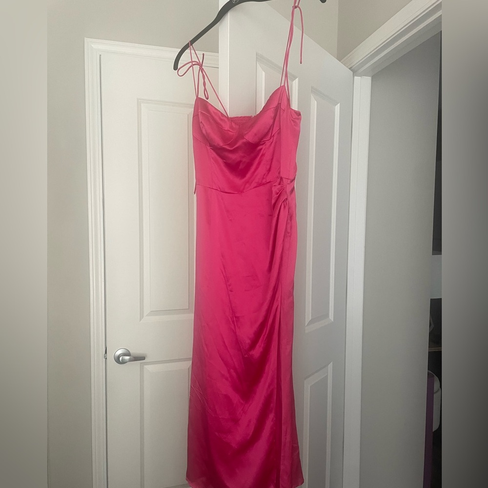 Reformation Fuchsia Pink Midi Slip Dress